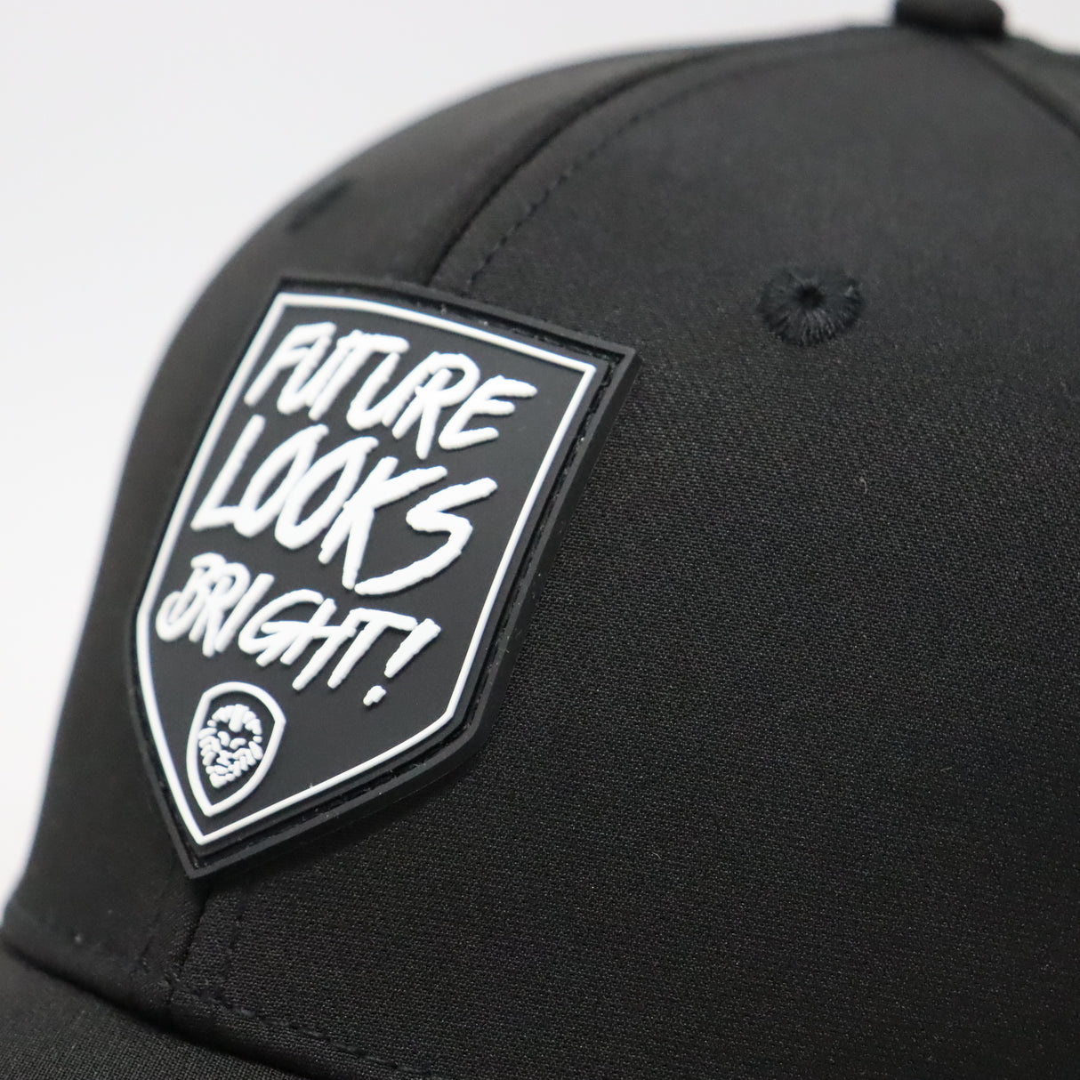 Future Looks Bright Shield Rubber Patch Diamond Black Snapback Hat