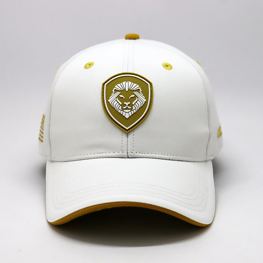 Future Looks Bright Lion Shield White and Gold Snapback Hat