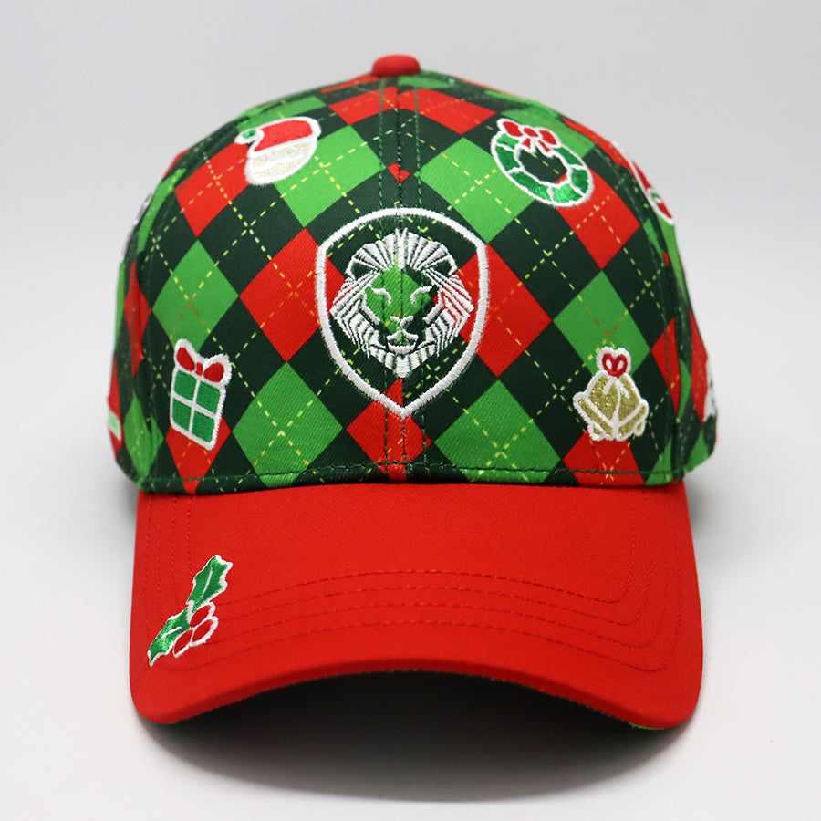 Future Looks Bright Christmas Argyle Lion Shield Snapback Hat