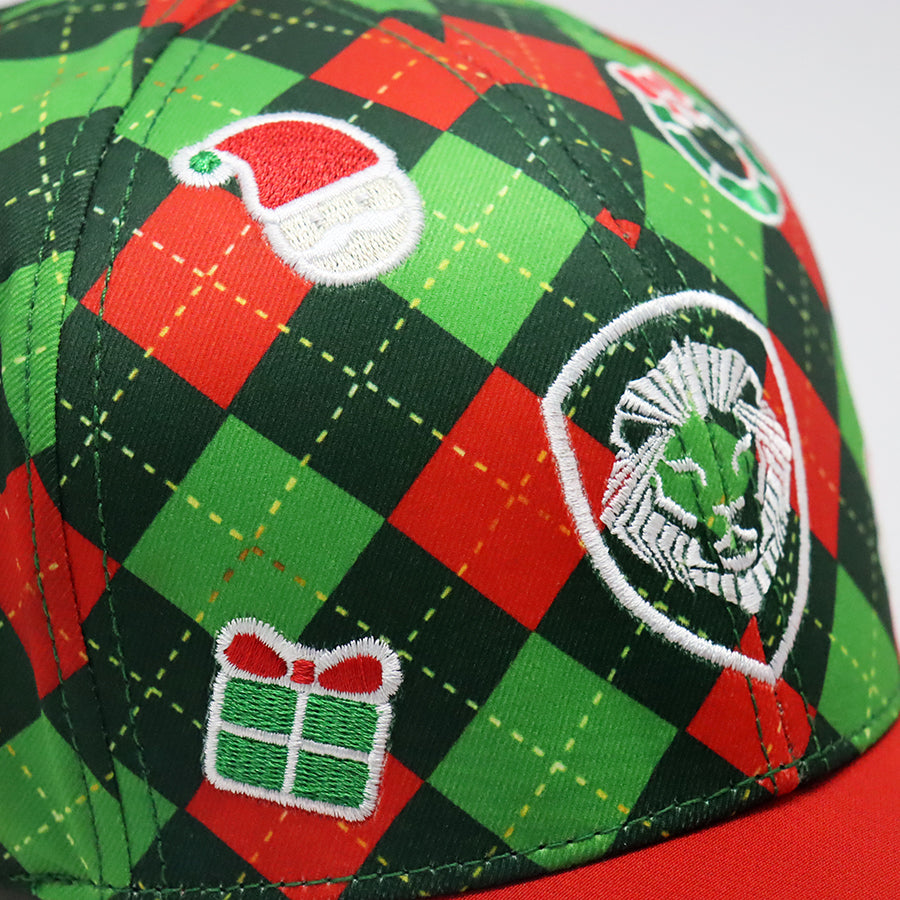 Future Looks Bright Christmas Argyle Lion Shield Snapback Hat