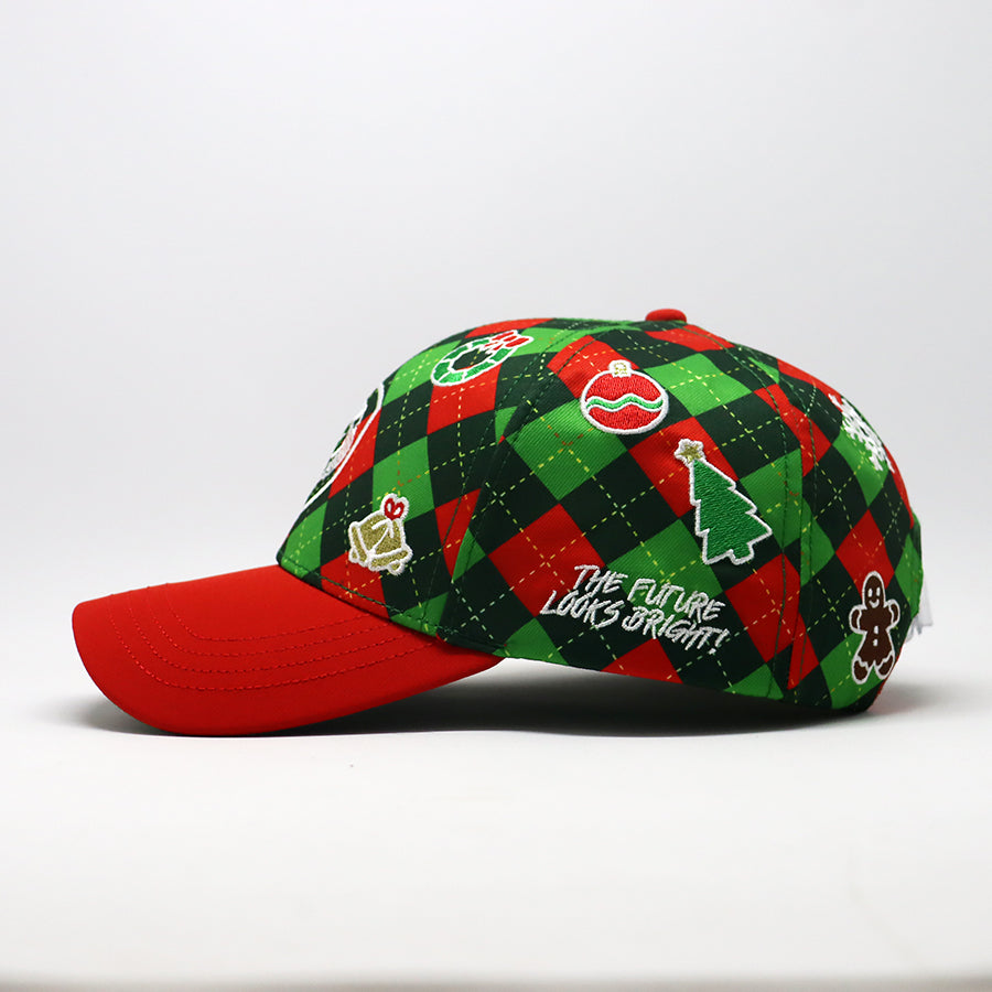 Future Looks Bright Christmas Argyle Lion Shield Snapback Hat