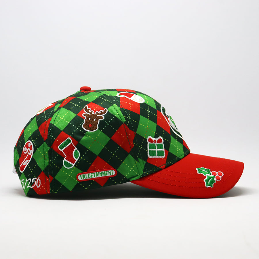 Future Looks Bright Christmas Argyle Lion Shield Snapback Hat