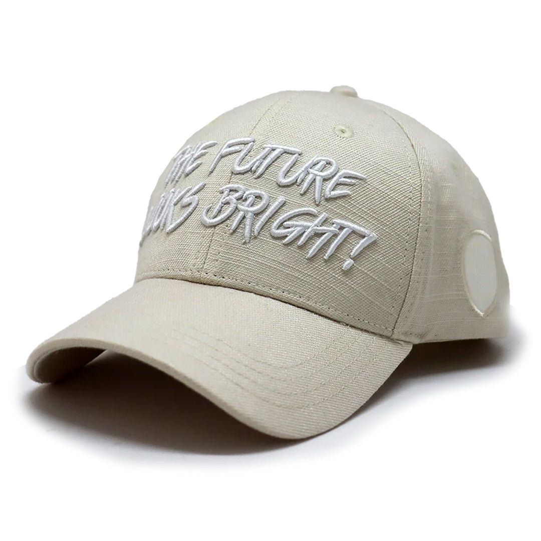 Future Looks Bright Ivory Cream Canvas Snapback Hat