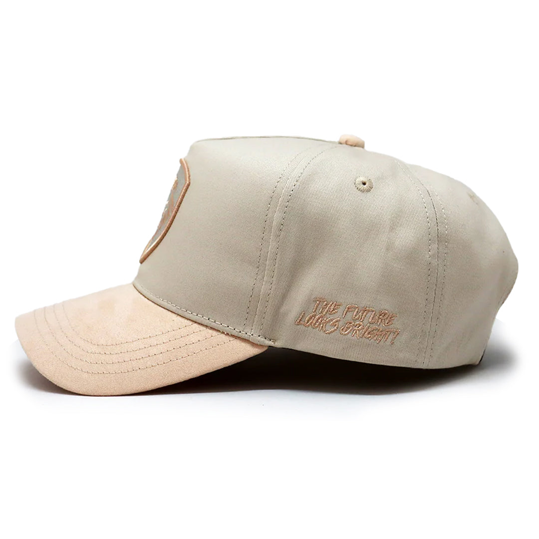 VT Shield Future Looks Bright Peached Suede Brim with leather strap Hat
