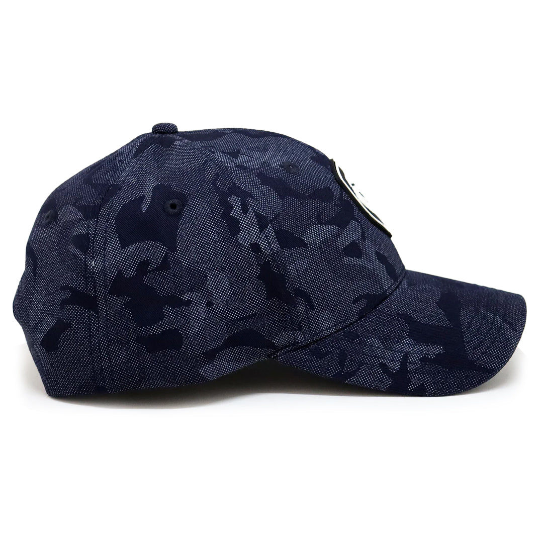 VT Shield Logo Future Looks Bright Blue Camo Textured Snapback Hat