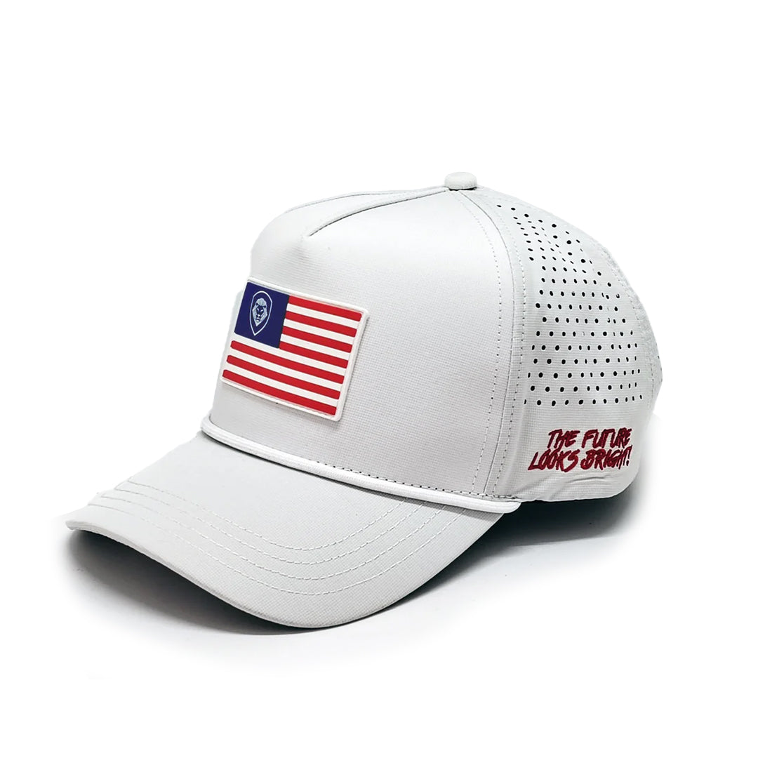 VT Flag Patch White Future Looks Bright Performance Snapback Hat