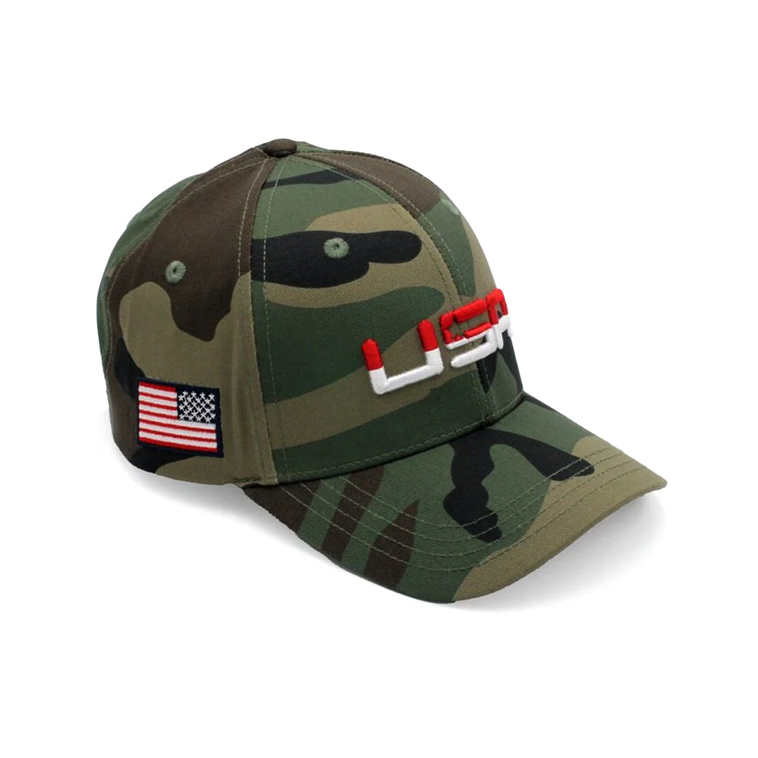 USA Retro Future Looks Bright Camo Snapback Hat