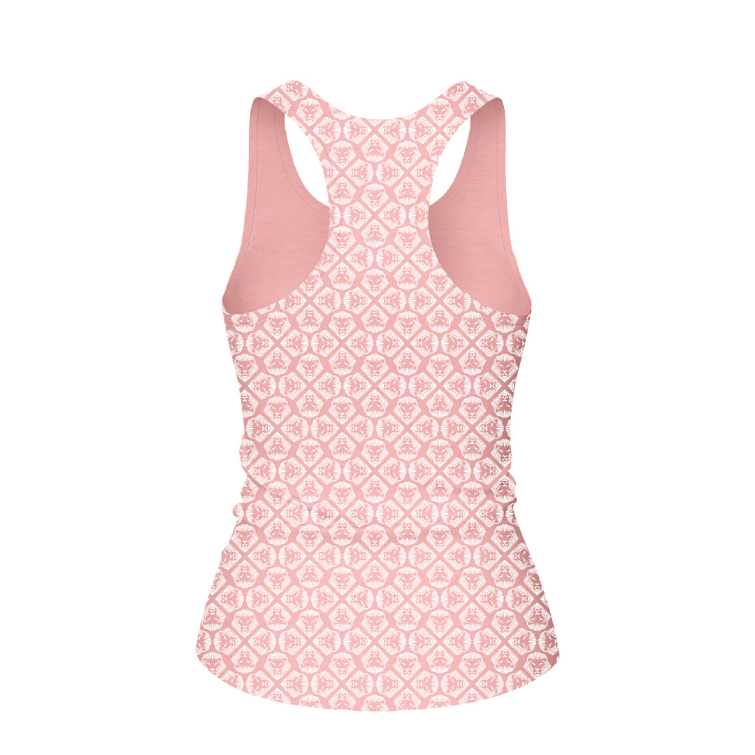 Women's Future Looks Bright Blush Lion Pattern Print Performance Midi Tank