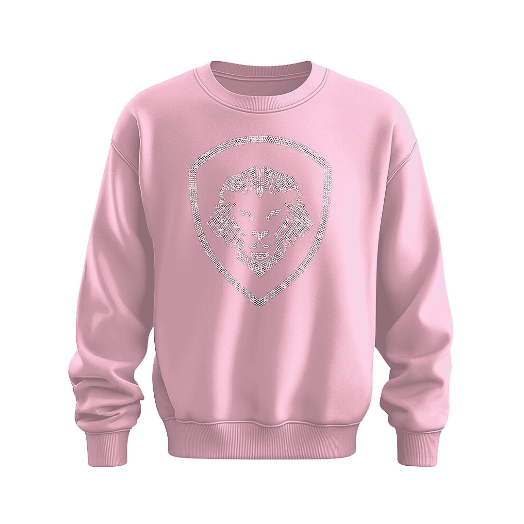 Women's Rhinestone Pink and Silver Valuetainment Performance Crewneck Sweatshirt