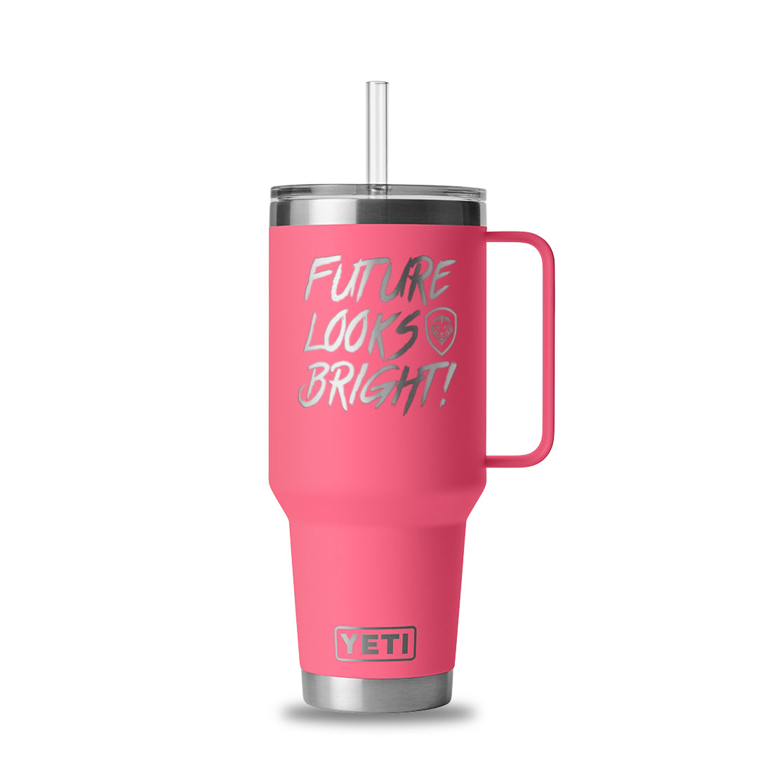 Future Looks Bright Valuetainment Pink YETI Rambler 42 oz Straw Mug