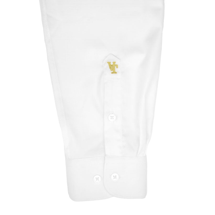 Valuetainment Men's Solid White Tencel Long Sleeve Button Down Shirt (Classic Fit)