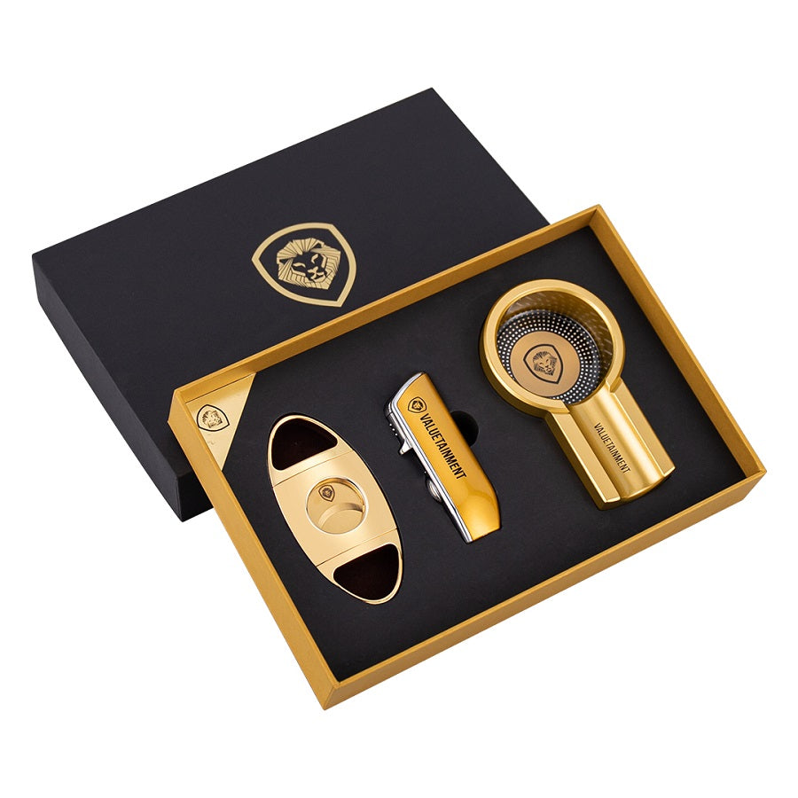 Valuetainment Golden Cigar Lighter Set