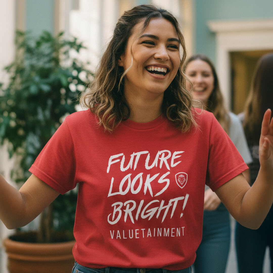 The Future Looks Bright Red Short Sleeve T-Shirt