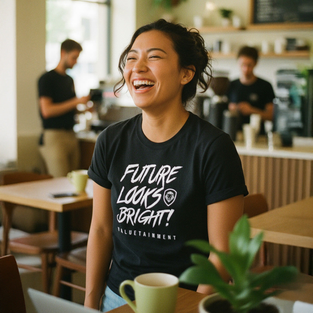 Women's Future Looks Bright Premium Black Short Sleeve T-Shirt