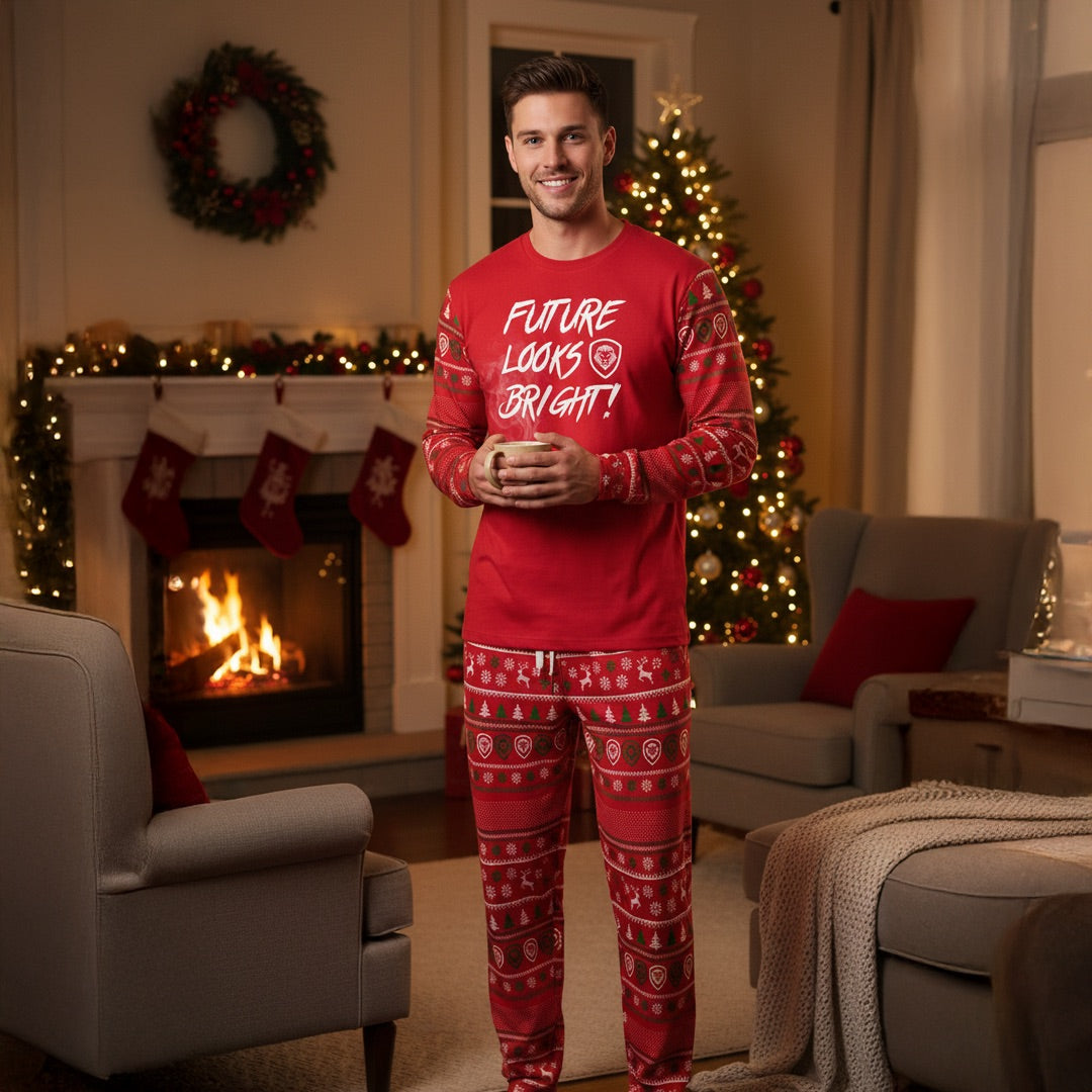 Future Looks Bright Christmas Pajamas Top & Bottom Set - Unisex
