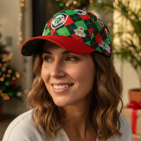 Future Looks Bright Christmas Argyle Lion Shield Snapback Hat