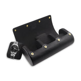 Future Looks Bright Black Embossed Leather Triple Watch Carrier
