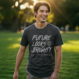 Future Looks Bright Premium Curved Hem Grey and White Short Sleeve T-Shirt