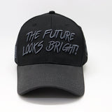 Future Looks Bright Black and Gray Raised Print Snapback Hat