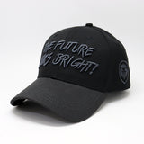 Future Looks Bright Black and Gray Raised Print Snapback Hat