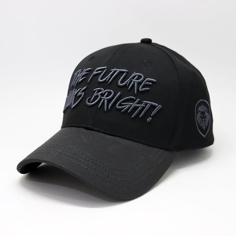 Future Looks Bright Black and Gray Raised Print Snapback Hat