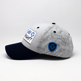 Future Looks Bright Dual Tone Gray and Blue Gradient Logo Snapback Hat