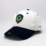 Future Looks Bright Lion Shield Navy and White Speckled Snapback Hat