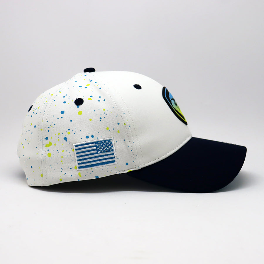 Future Looks Bright Lion Shield Navy and White Speckled Snapback Hat