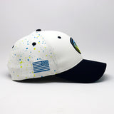 Future Looks Bright Lion Shield Navy and White Speckled Snapback Hat
