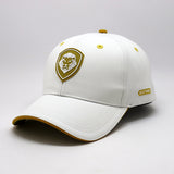 Future Looks Bright Lion Shield White and Gold Snapback Hat