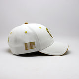 Future Looks Bright Lion Shield White and Gold Snapback Hat