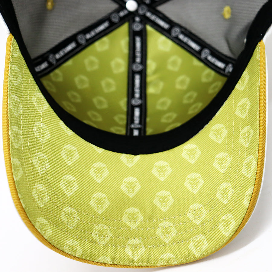 Future Looks Bright Lion Shield White and Gold Snapback Hat