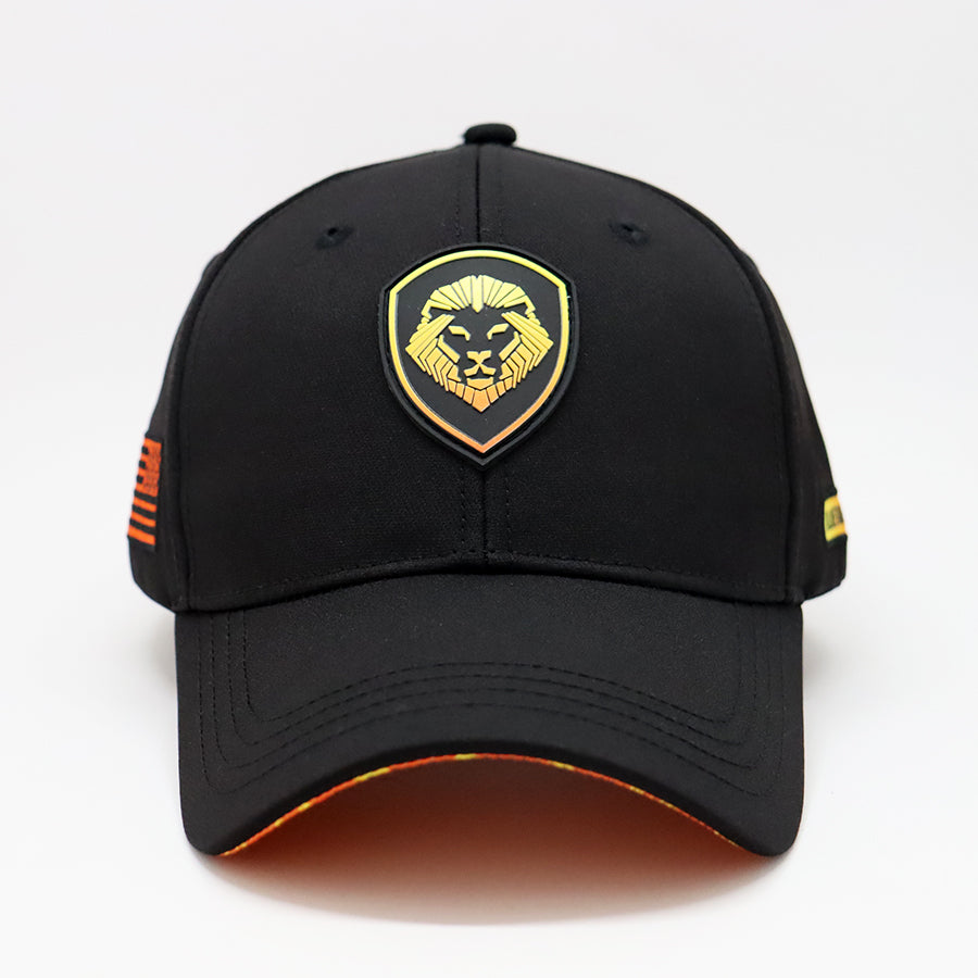 Future Looks Bright Lion Shield Black Yellow Gradient Snapback Hat