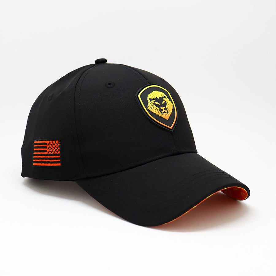 Future Looks Bright Lion Shield Black Yellow Gradient Snapback Hat