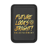 Future Looks Bright Black and Gold Leather RFID Credit Card Holder