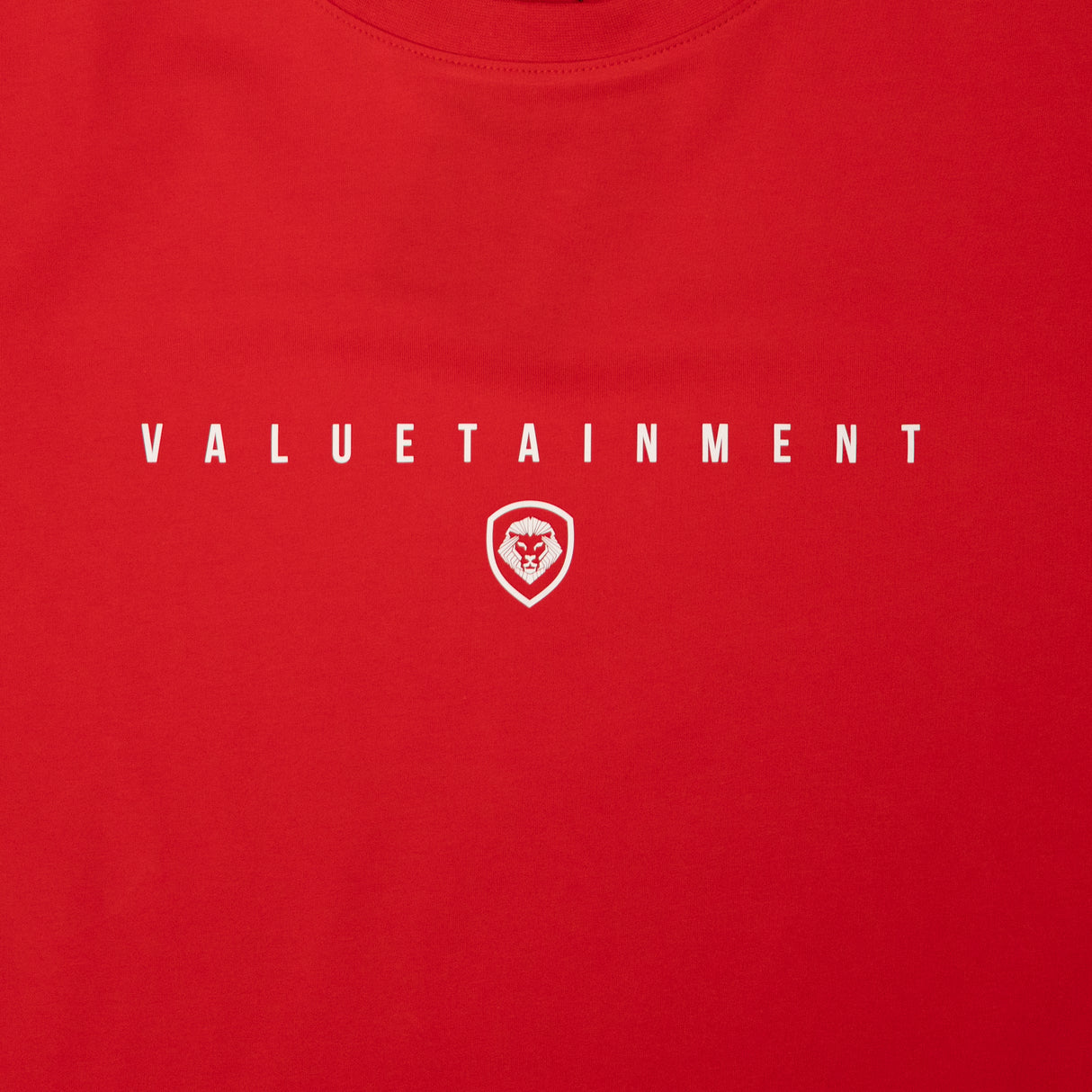 Valuetainment Premium Curved Hem Red Short Sleeve T-Shirt