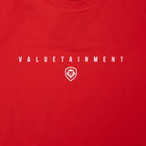 Valuetainment Premium Curved Hem Red Short Sleeve T-Shirt