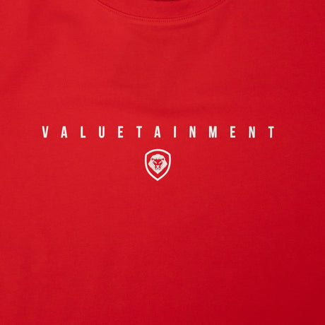 Valuetainment Premium Curved Hem Red Short Sleeve T-Shirt