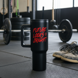 Future Looks Bright Black And Red Stainless Steel 40 oz Rambler Mug
