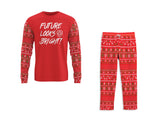 Future Looks Bright Christmas Pajamas Top & Bottom Set - Unisex