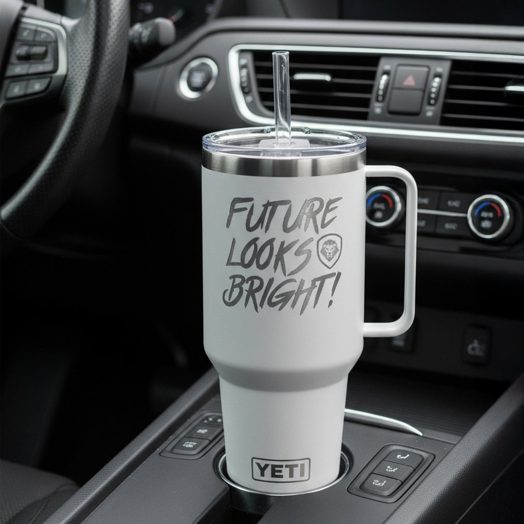 Future Looks Bright Valuetainment White YETI Rambler 42 oz Straw Mug