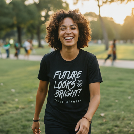 Future Looks Bright Black & White Short Sleeve T-Shirt