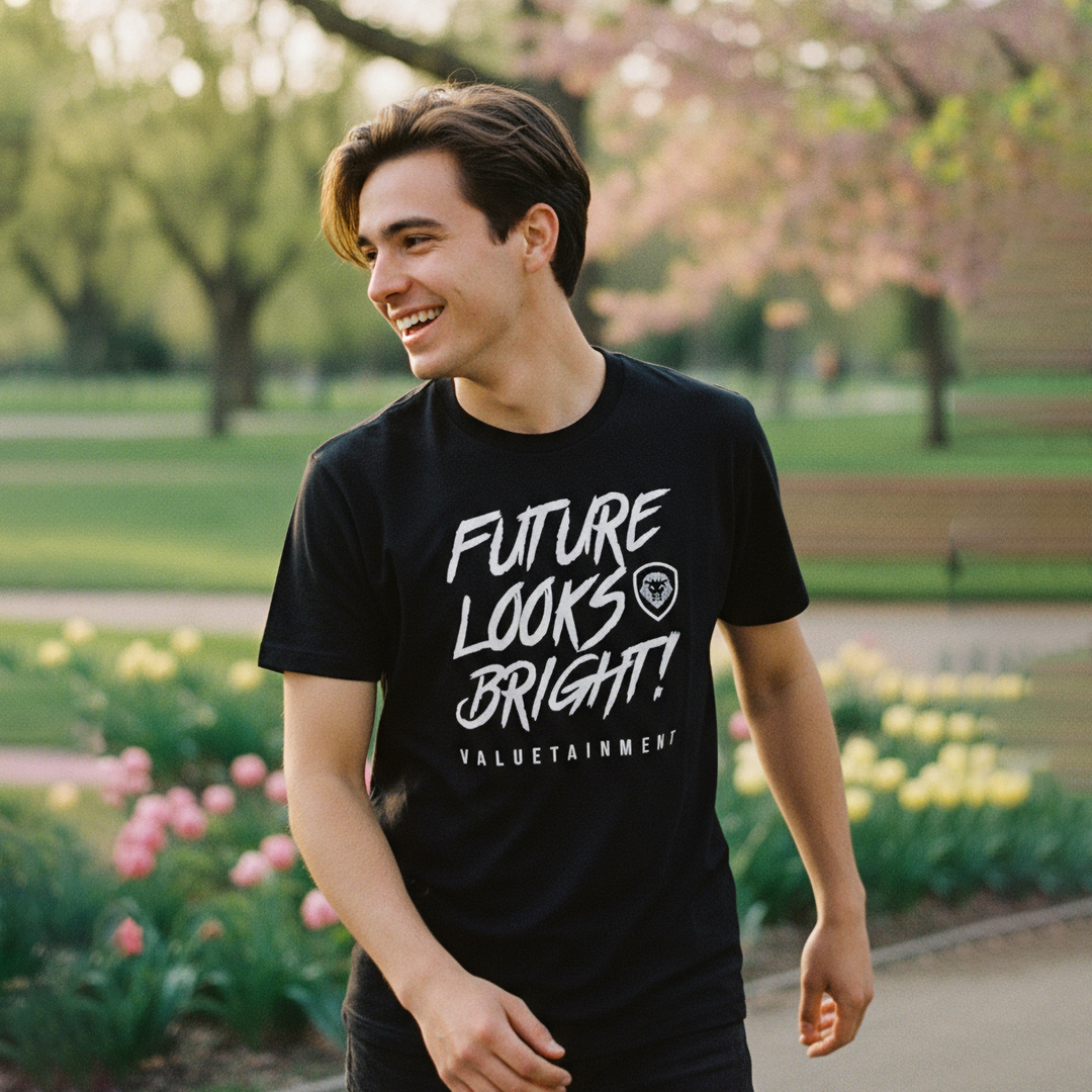 Future Looks Bright Black & White Short Sleeve T-Shirt