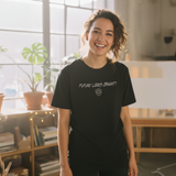 Future Looks Bright fully embroidered Black & Silver Print Performance Short Sleeve T-Shirt