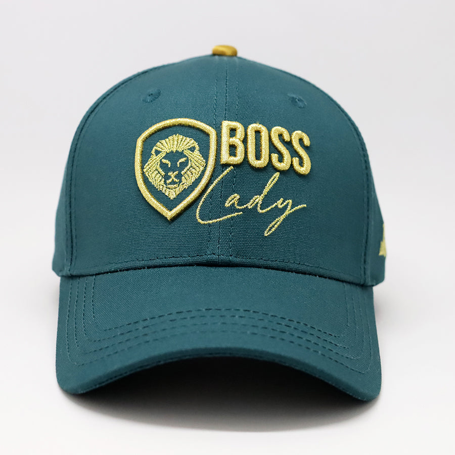 Future Looks Bright Boss Lady Hunter Green and Gold Snapback
