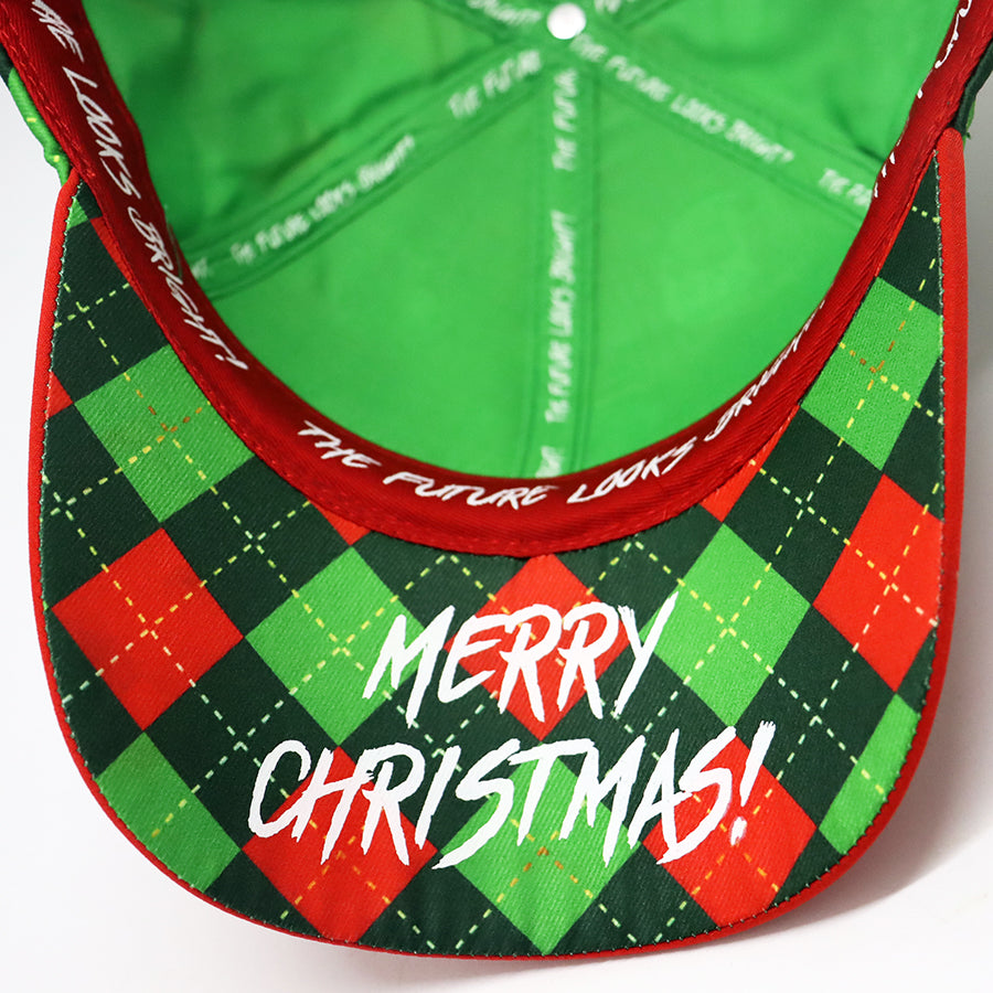 Future Looks Bright Christmas Argyle Lion Shield Snapback Hat