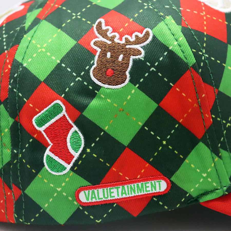 Future Looks Bright Christmas Argyle Lion Shield Snapback Hat