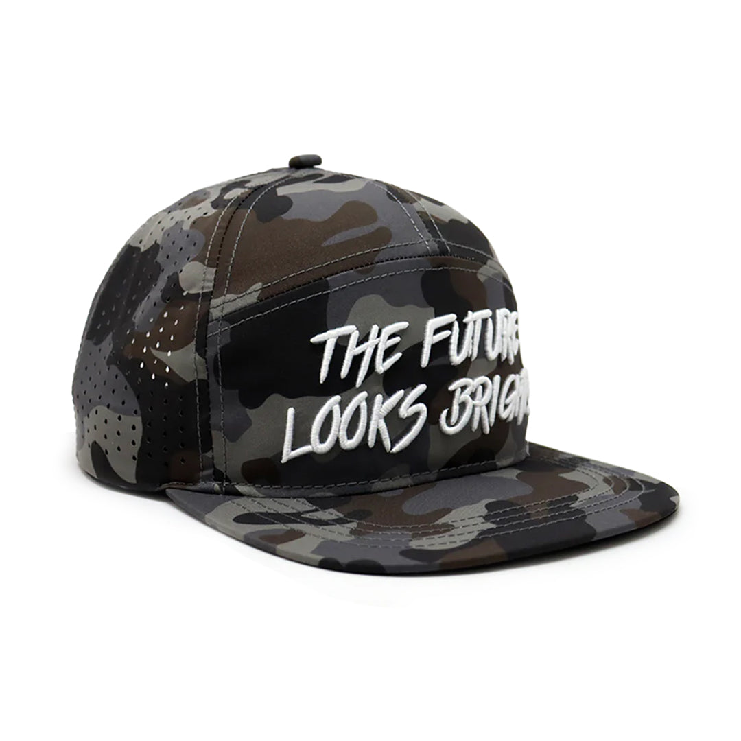 Future Looks Bright Light Brown Camo Flat Bill Waterproof perforated Snapback Hat