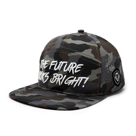 Future Looks Bright Light Brown Camo Flat Bill Waterproof perforated Snapback Hat