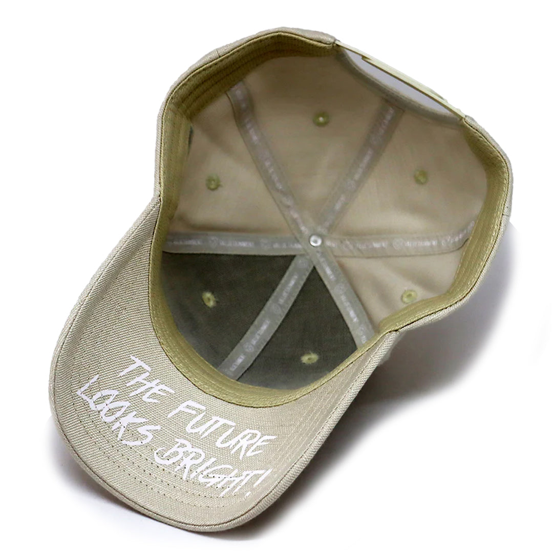 Future Looks Bright Ivory Cream Canvas Snapback Hat